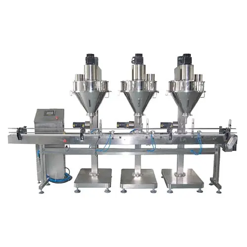 Linear Type Bottle Inline Three Head Auger Filler | YL-P3H-L