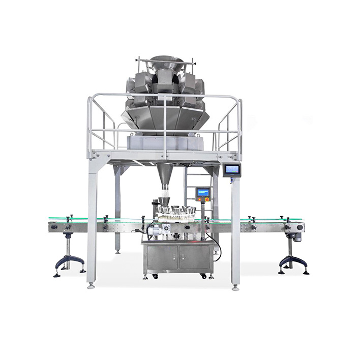 Rigid Container Filler Multihead Weigher Filling Packaging System